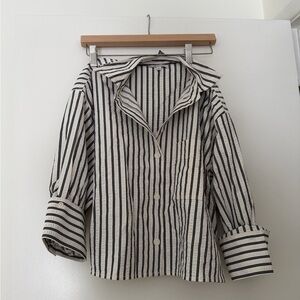 NWOT Madewell Straight Hem Shirt - White Stripe